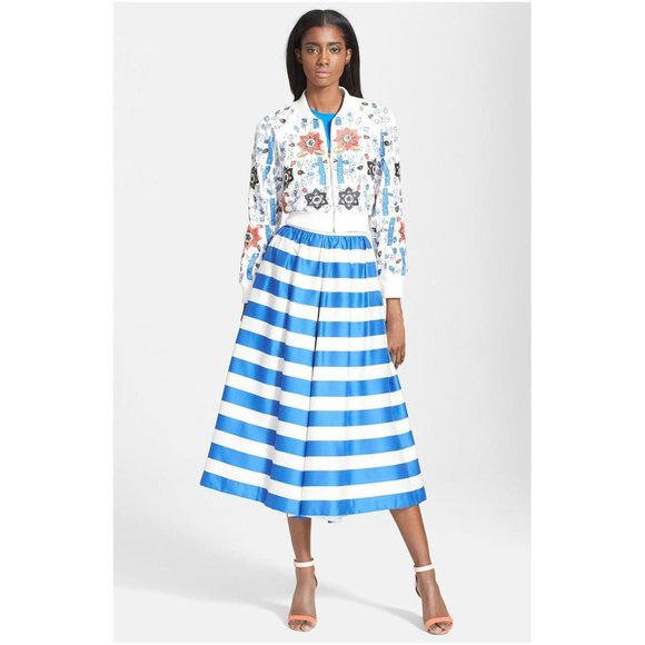 Alice + Olivia Silk Beaded Embroidered Bomber Jacket - Picture 3 of 11